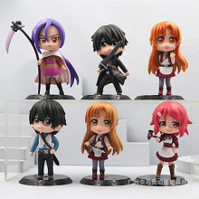 6款刀剑神域手办SAO桐人亚丝娜莉法 西莉卡精灵玩具公仔模型摆件