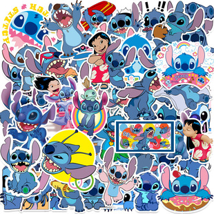50 Stitch Stickers to Decorate Laptops, Suitcases, Mobile Phone Cases, Water Cup Stickers, Cross-Border Stitch