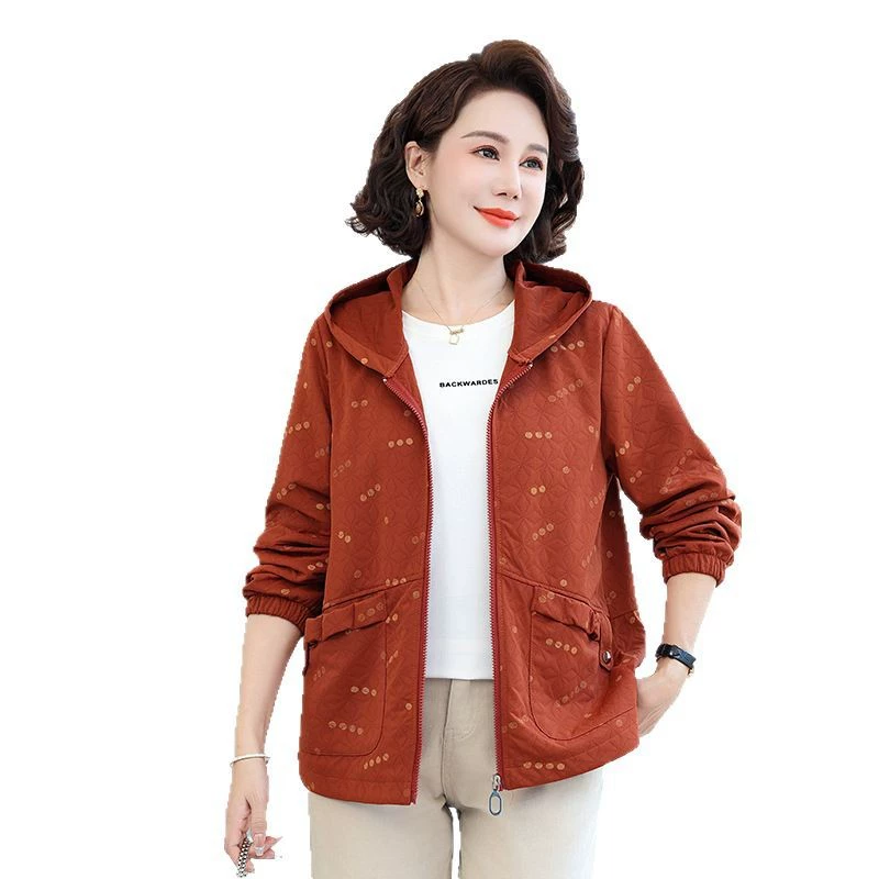 Xin Xin Jia Spring Fashionable Jacket for Mothers, Autumn Demi-Season Trench Coat, Western Style