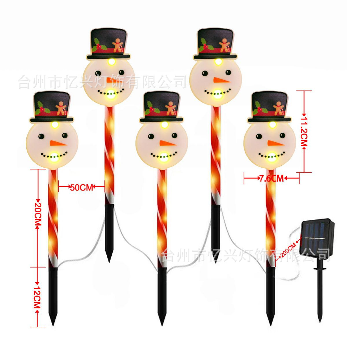 Nueva decoración de Navidad, jardín de jardín, solar, árbol de Navidad de Santa Claus, ciervo, copos de nieve, luces de colores