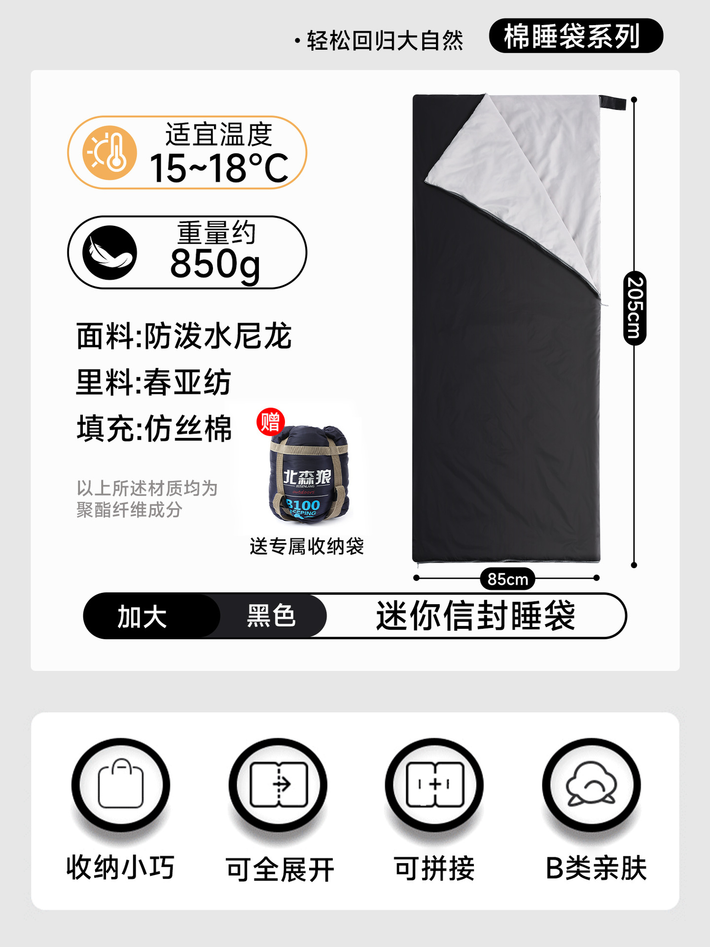 클래식 블랙 플러스 사이즈 [초경량 850g] 무게 70kg