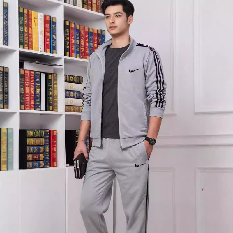 Spring and Autumn Casual Sports Suit 2024 New Trendy Brand Stand Collar Jacket Men's Sweatshirt Sweatpants Zipper Cardigan Suit Spring and Autumn Casual Sports Suit 2024 New Trendy Brand Stand Collar Jacket Men's Sweatshirt Sweatpants Zipper Cardigan Suit