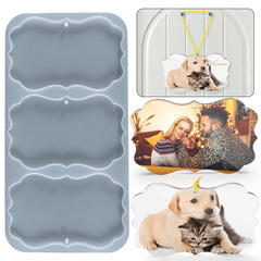Poppy glue mold European style three-piece rectangular hanging tag mold wind chime pendant photo frame car hanging silicone mold