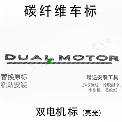 Car logo — Real Carbon Fiber Car - dual-motor-bright-rear-logo