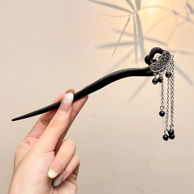 Retro simple nicho de alta estética oriental diseño de cabello de flores de frascos de estilo antiguo cabello