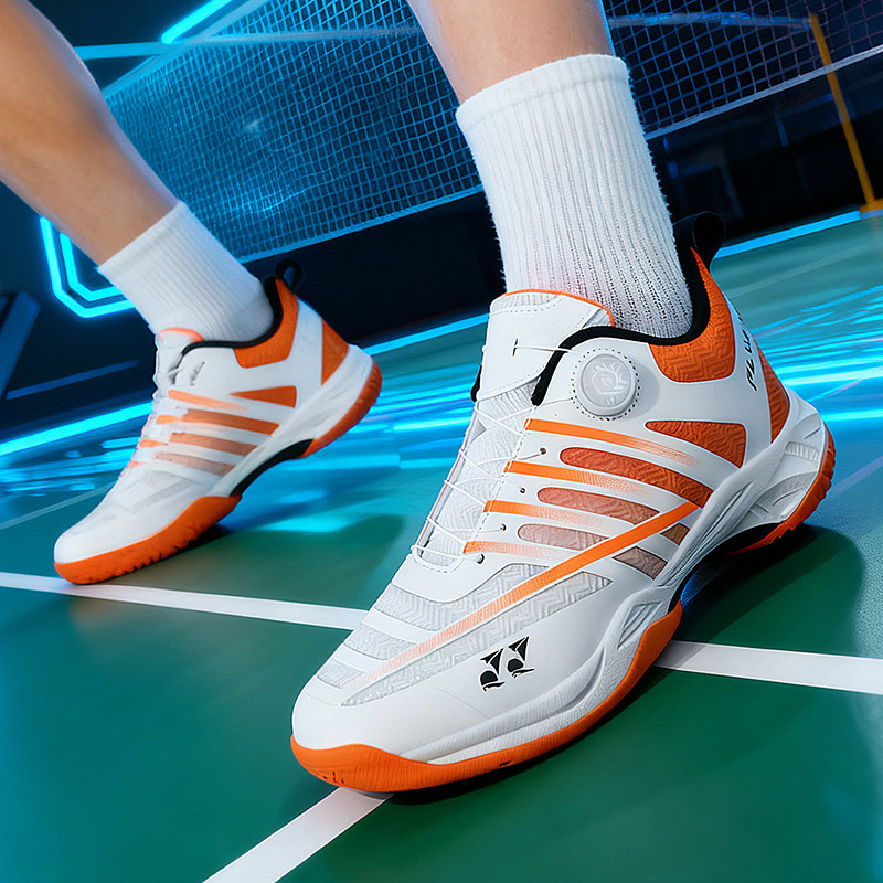 Rotating Button Badminton Shoes for Men and Women, Table Tennis Volleyball Baseball Shoes, Competition Training Sports Shoes, Tennis Shoes
