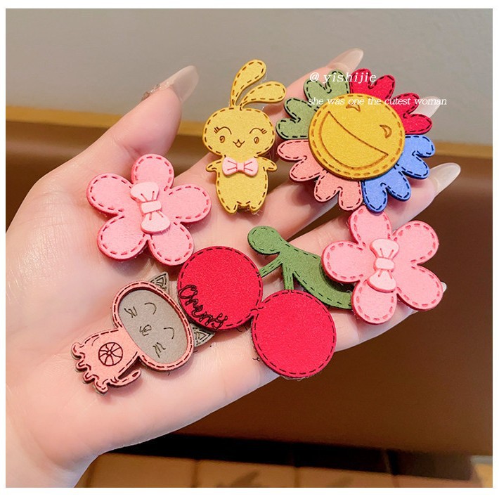 Baby Magic Tape Hair Accessories Cute Cartoon Infant Hair Clips That Don'T Damage Hair Bangs Clip Hair Stickers for Girls