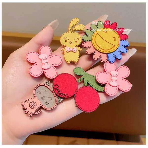Baby Magic Tape Hair Accessories Cute Cartoon Infant Hair Clips That Don'T Damage Hair Bangs Clip Hair Stickers for Girls