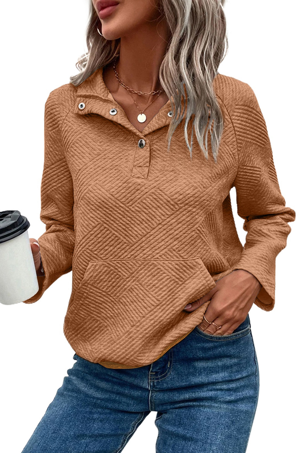 Shiying europeo y americano transfronterizo suéter de las mujeres 2023 otoño nuevo color sólido media cremallera suéter de manga larga suelta superior