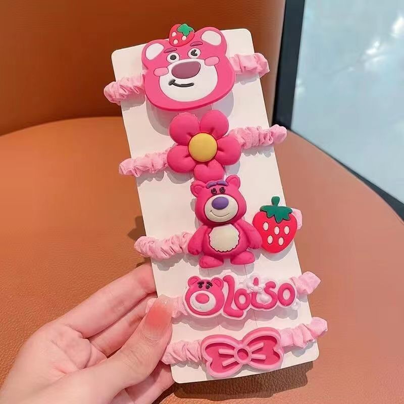 딸기 곰 5 장 세트 (골판지 없는 opp 포켓)