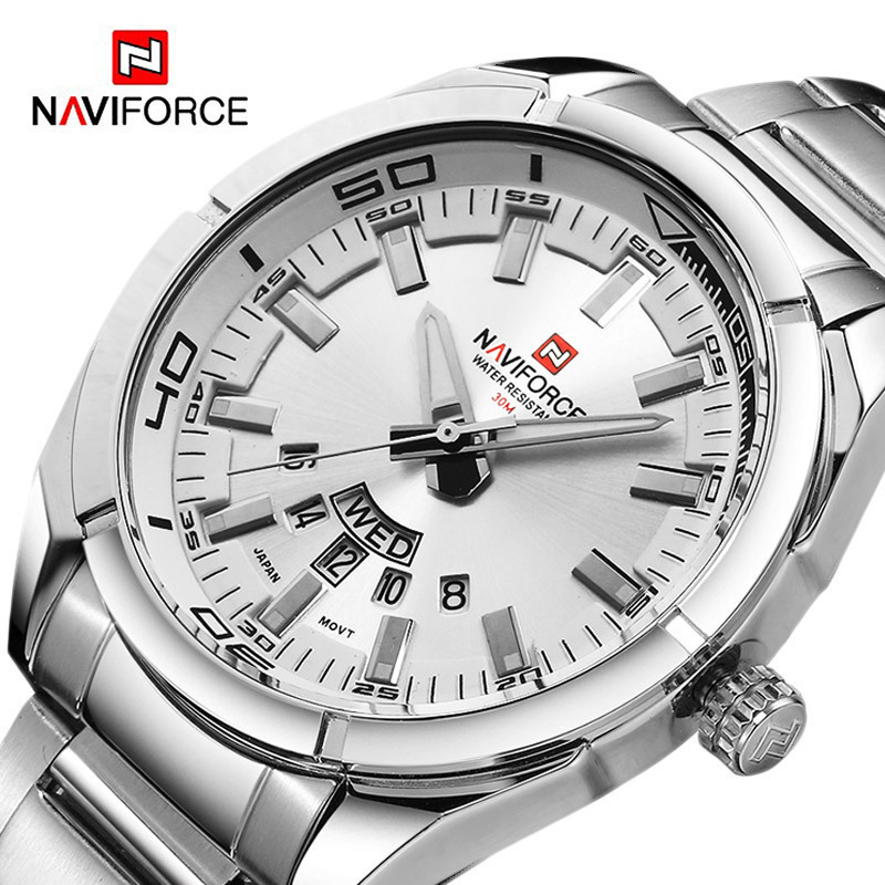 NAVIFORCE Lingxiang 9038 fashion simple steel belt watch men's foreign trade cross-border quartz watch