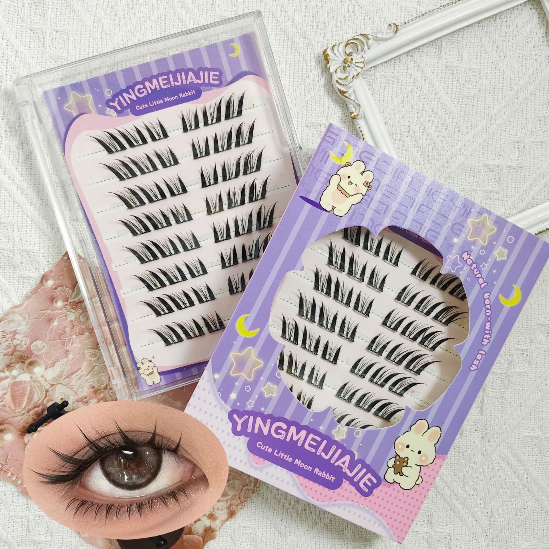 20 filas de paquete de regalo de pestañas falsas transfronterizas YF67 es ideal para el maquillaje diario o de viaje, pestañas falsas sin pegamento