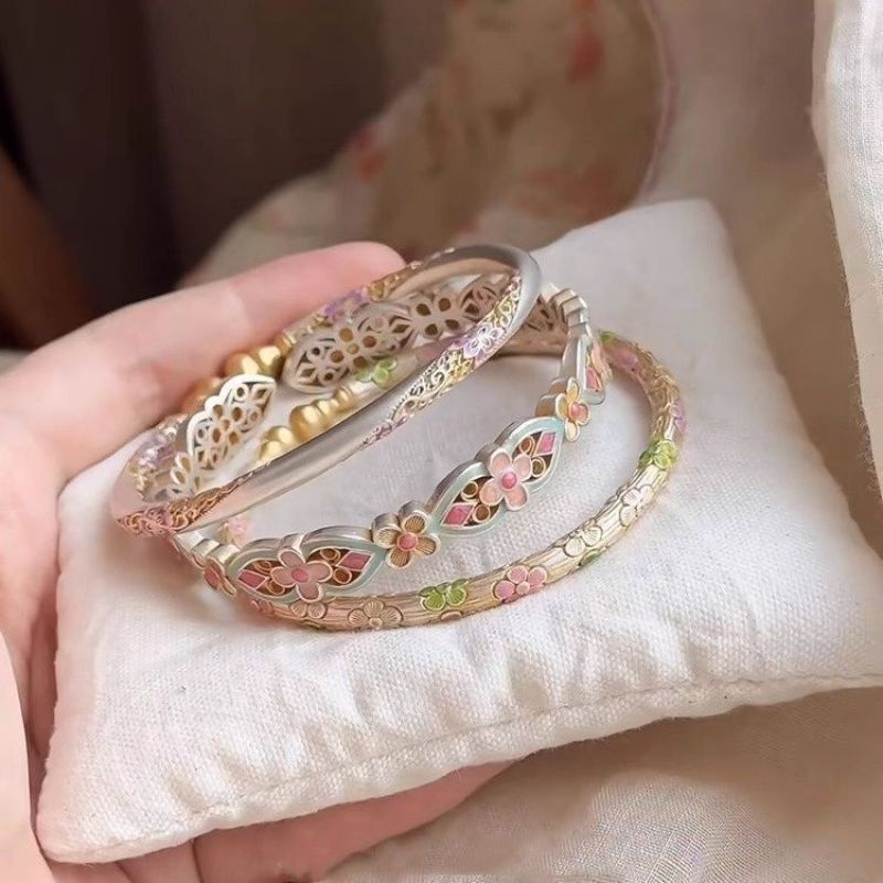 2026 New Model New Chinese Style Retro Enamel Bracelet, Popular Gift Item, Retro Bracelet