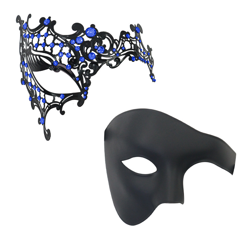 Carnaval Venecia espectáculo de baile de máscaras props hierro forjado máscaras de diamantes máscaras de metal medio cara roja