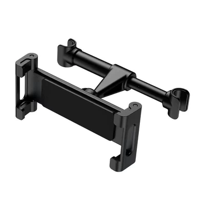 Car-mounted phone and tablet holder for rear seat headrest, multifunctional support for iPad, automotive accessories (Car phone holder) - pure-black-generation-one