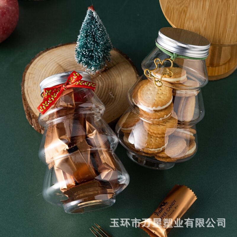 500mlクリスマスプレゼント包装瓶透明ビスケットキャンディー間食瓶ジュース哺乳瓶|undefined