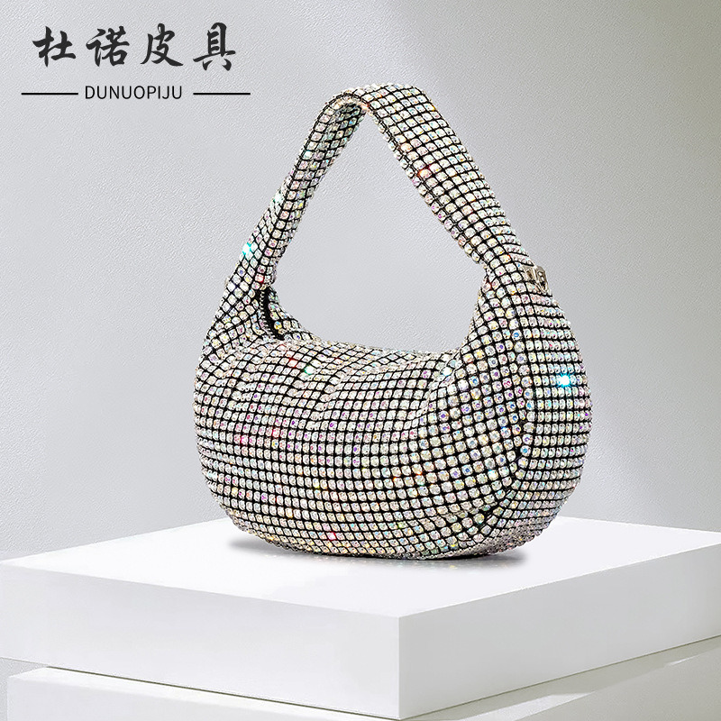 Moda completo diamante bolso de las mujeres francés Bling diamante rhinestone banquete bolsa de bolas de masa de alto grado bolsa de hombro transfronteriza