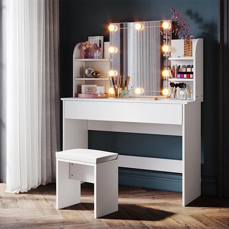 Tocador dormitorio moderno simple pequeño apartamento nueva luz de lujo espejo de maquillaje mesa armario integrado mesa de maquillaje
