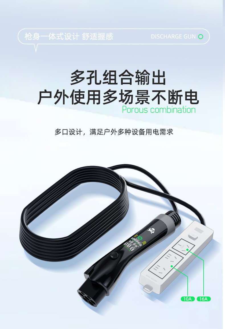 Discharge Gun, New Energy Vehicle External Discharge Plug, and Power Strip Are Suitable for Byd, Li Auto, and Deep Blue Power Adapters