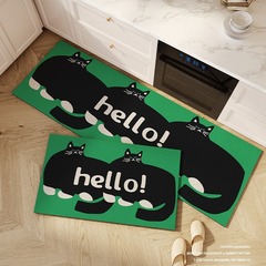 Cartoon-themed kitchen doormat, non-slip, water-absorbent, quick-drying—customizable, durable, and stain-resistant diatomaceous earth mat for entryways.