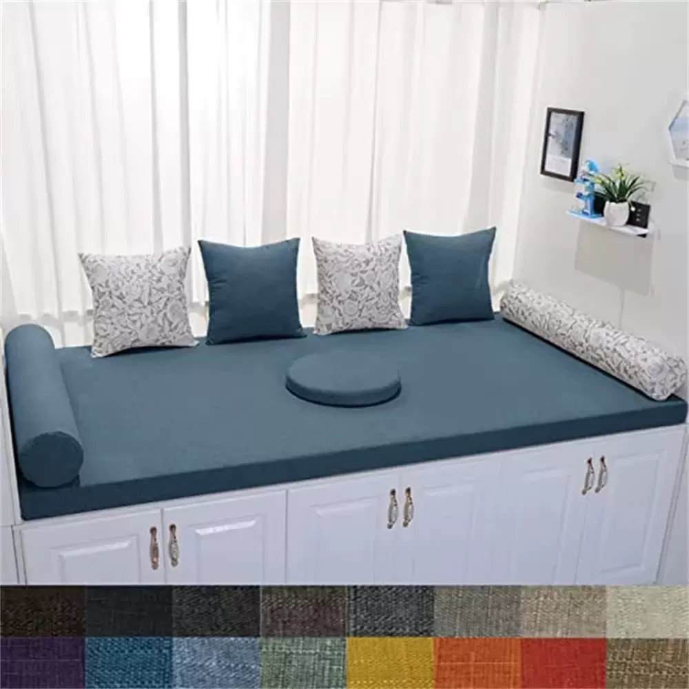 定制尺寸凸窗座垫-高密度海绵垫可清洗可拆卸防滑加厚飘窗坐垫