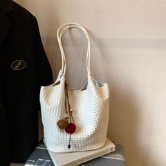 复古手工编织包包女式2025新款潮韩国小众托特包休闲大容量腋下包