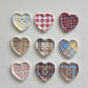 New Plaid Mika Love Button Clothing Shoes and Socks Accessories Accessories DIY Handmade Material Headwear Mobile Phone Shell