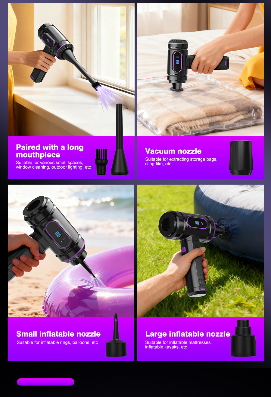 New Wireless Vacuum Cleaner with Blowing and Suction Functions, One-Touch Dust Dumping, Handheld Dust Blower, High-Power Suction, Car Vacuum Cleaner
