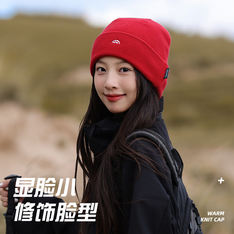 登山冷帽女士2025新款秋毛线针织帽大头围显脸小川西旅游包头帽子|undefined