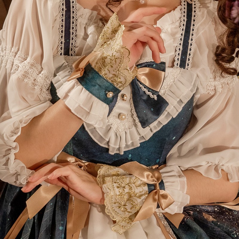 Original hecho a mano accesorios Lolita encaje mano mangas dulce lindo japonés suave chica todo-fósforo accesorios Lolita