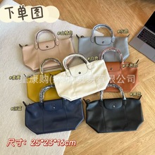 莞产骧家新款时尚简约小羊皮手提斜挎饺子包休闲旅行大容量通勤包