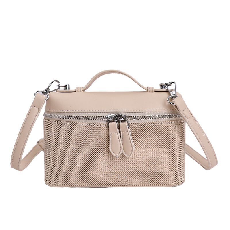2026 cross-border nuevo retro bolso de mano casual alta textura de color contrastante empalme de moda versátil bolso de mochila