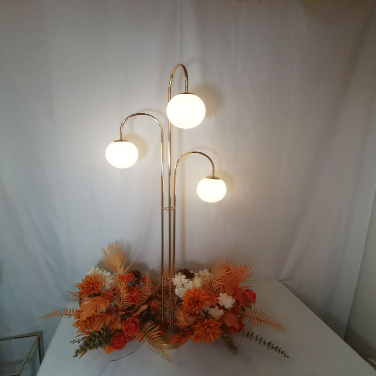 Nuevo dragón de hierro Bola de tres cabezas carretera plomo luz tiempo hielo bar cielo estrellado boda escena diseño bola boda props