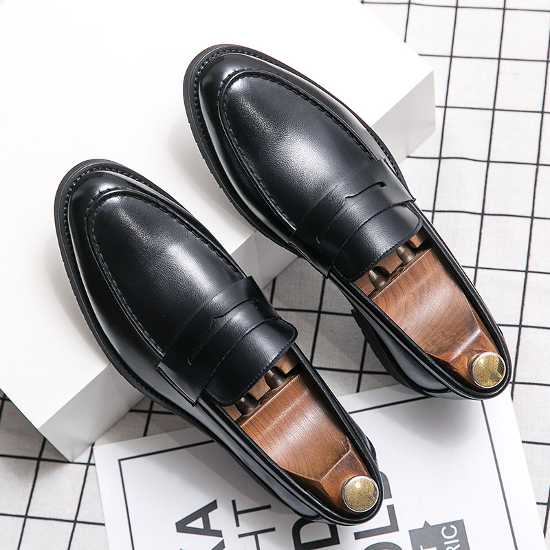 Verano superficie suave de los hombres slip-on zapatos de los hombres zapatos de cuero de la plataforma ocasional del negocio zapatos de la dama de honor del novio image 8