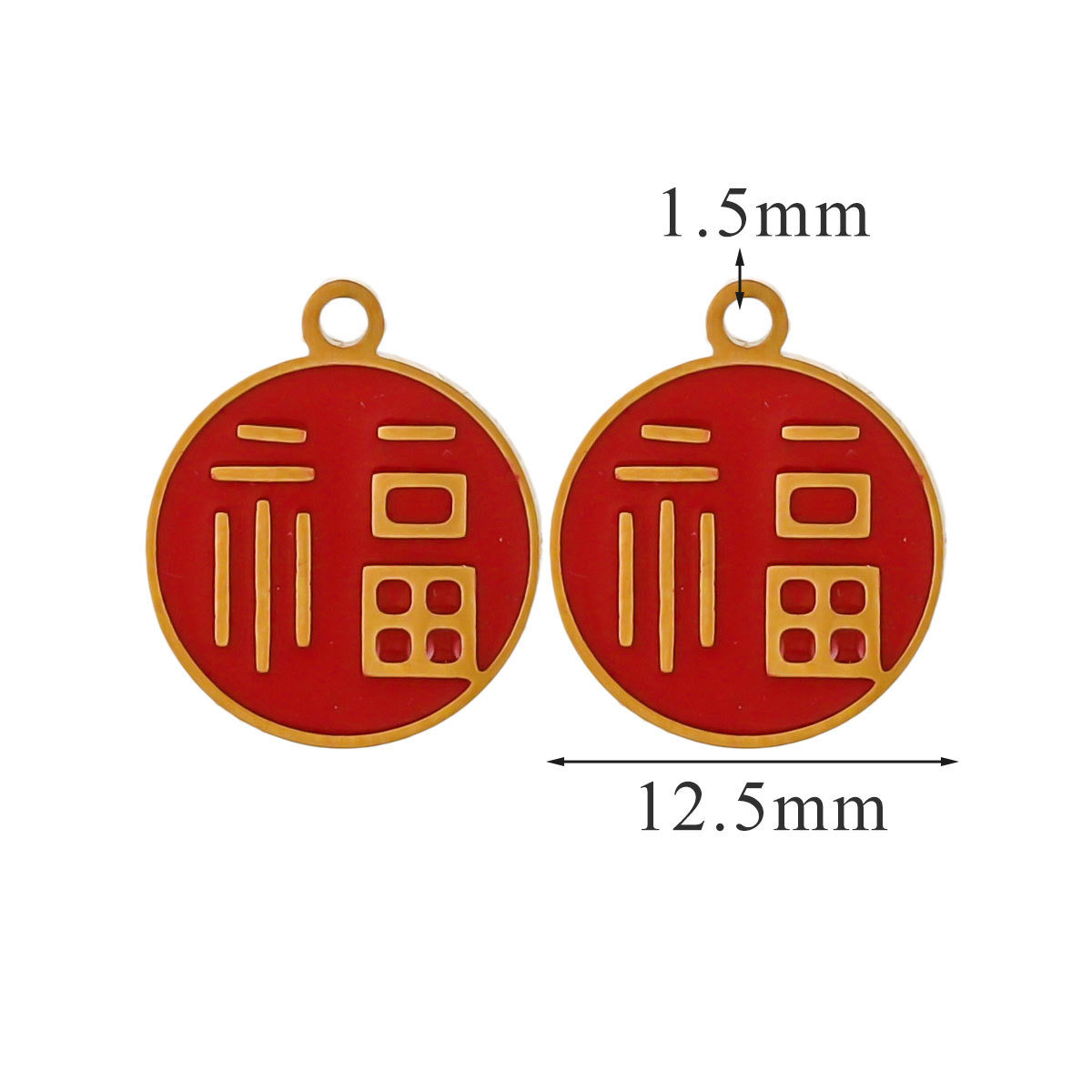 Acero inoxidable decoración de Año Nuevo colgante colgante colgante joyería DIY accesorios felicitaciones aretes collares ricos