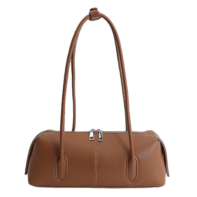 Korean Style Retro Suede Shoulder Baguette Bag For Women, High-End Large Capacity Underarm Bag, Trendy Versatile Handbag - Thumbnail 6