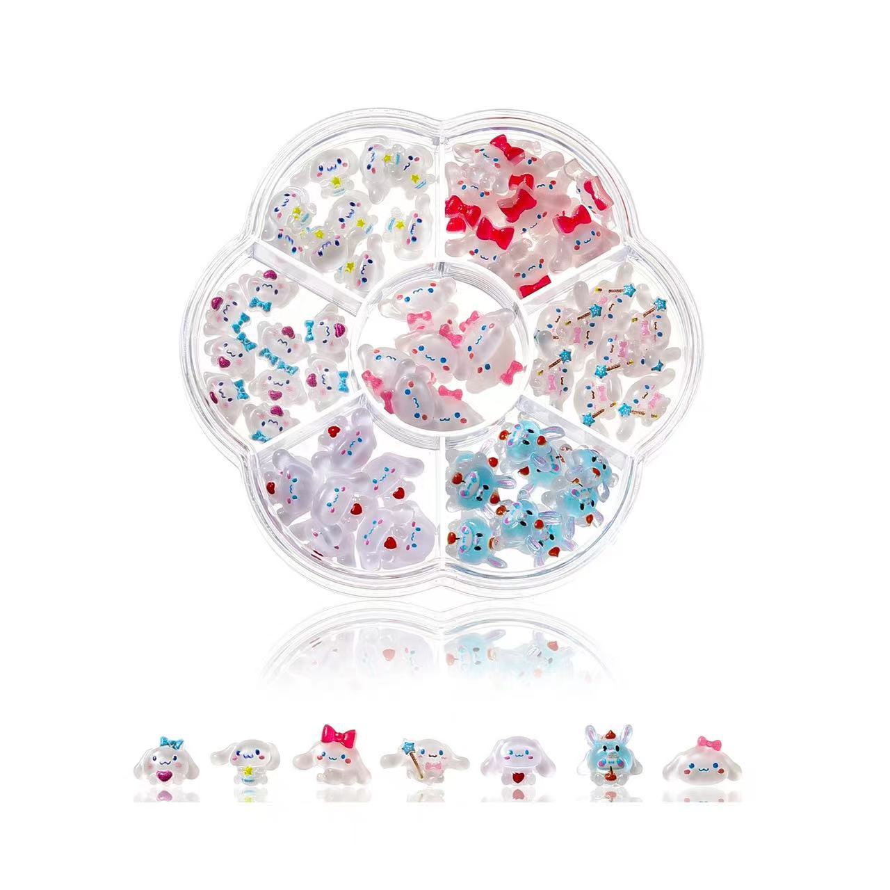 70 Transfronteriza Popular Sanrio dibujos animados accesorios de uñas ciruela caja conjunto combinación decoración de uñas accesorios al por mayor