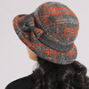 Woolen demi-season fashionable knitted hat, for middle age, increased thickness