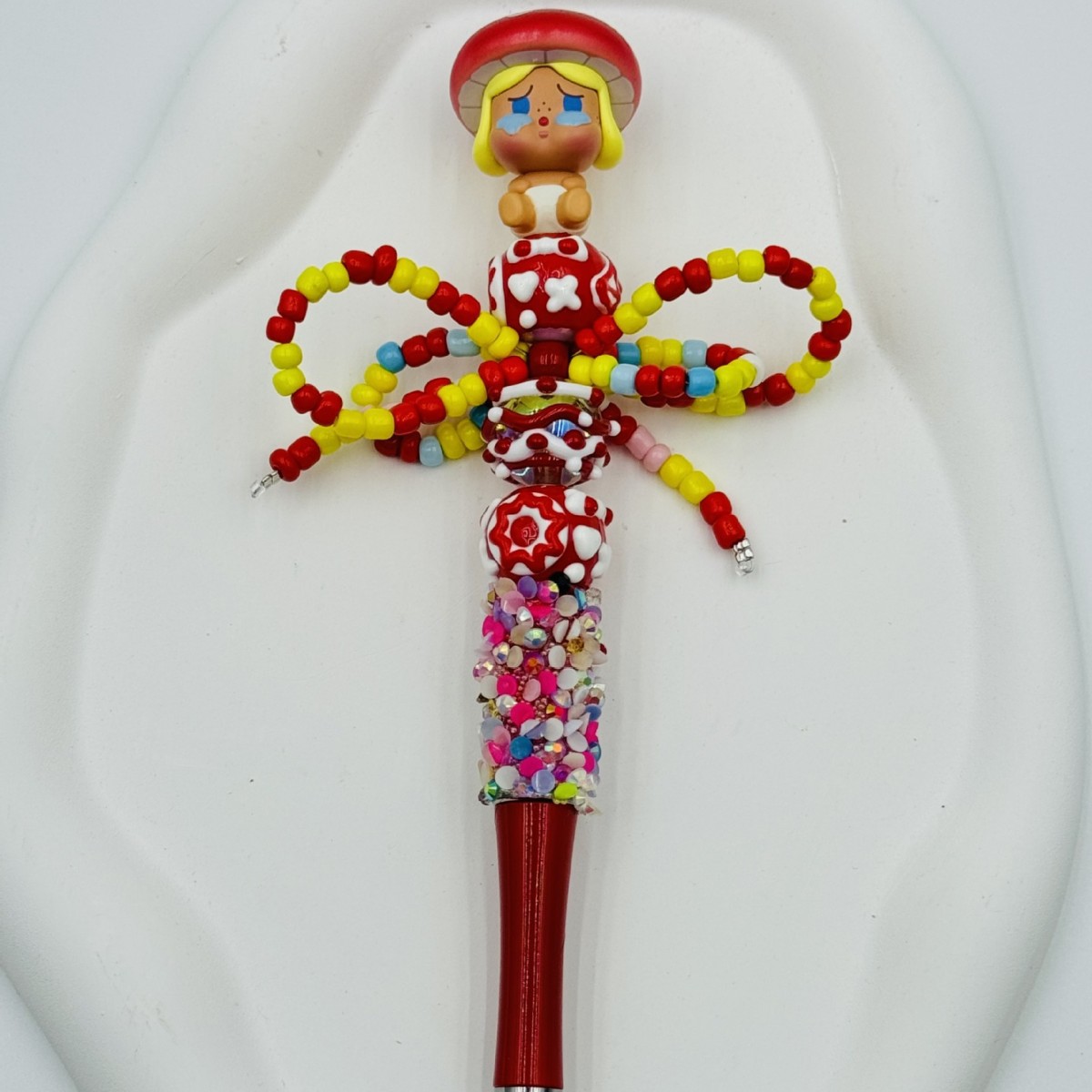 Genuino bolígrafo de granos espumoso, bolígrafo de cuentas encantador, bolígrafo de regalo creativo de dibujo a mano, bolígrafo de bola creativo