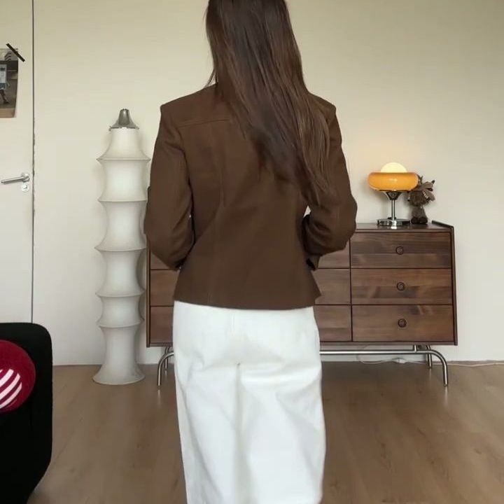 复古休闲工装立领设计短外套女2025秋季新款ins修身百搭夹克上衣|undefined