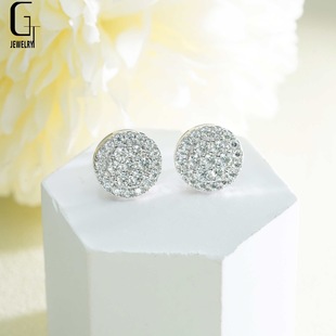 Amazon Hot Selling S925 Silver D Color Moissanite Round Men's and Women's Couples Fashion High-end Earrings Tanabata Gift