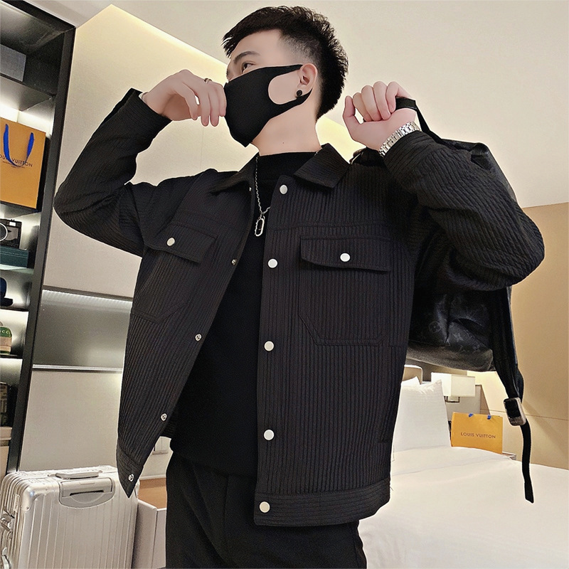 Workwear Jacket for Men, Spring and Autumn, Loose Fit, Turn-Down Collar, Trendy, High-End Style, Casual Versatile Outerwear Workwear Jacket for Men, Spring and Autumn, Loose Fit, Turn-Down Collar, Trendy, High-End Style, Casual Versatile Outerwear
