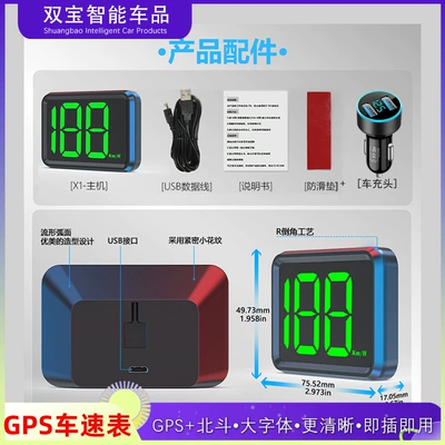Energy Tram Truck Van – Car display - gpsbeidou-speedometer-x1-greenusb-car-charger-with-folder