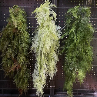 仿真绿植人造壁挂文竹叶藤条绿色植物波斯蕨类家居摆件雾凇藤蔓