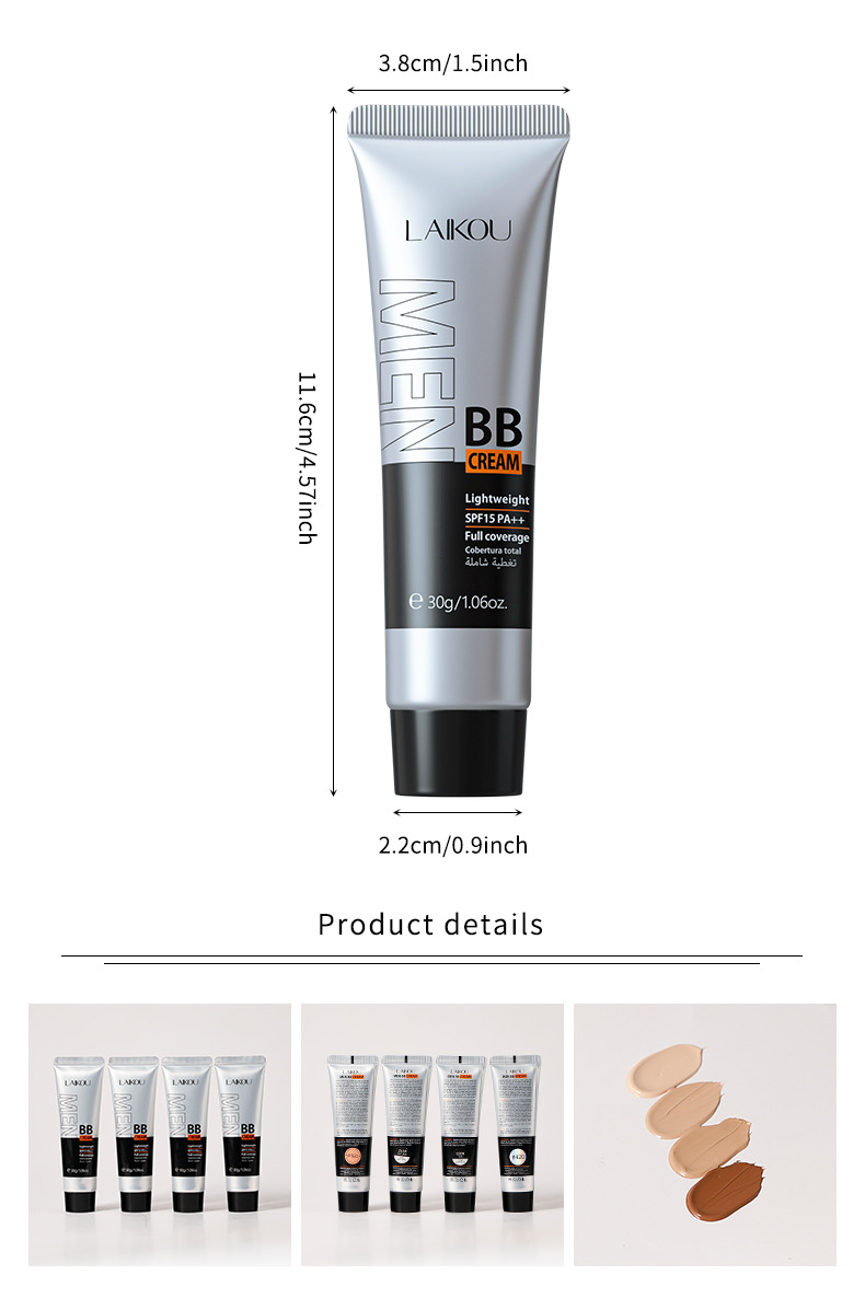 temu Edition Laicome Men's bb Cream 30g (Tube) in multiple colors to choose from, a cosmetic manufacturer for concealing and brightening skin tone undefined
