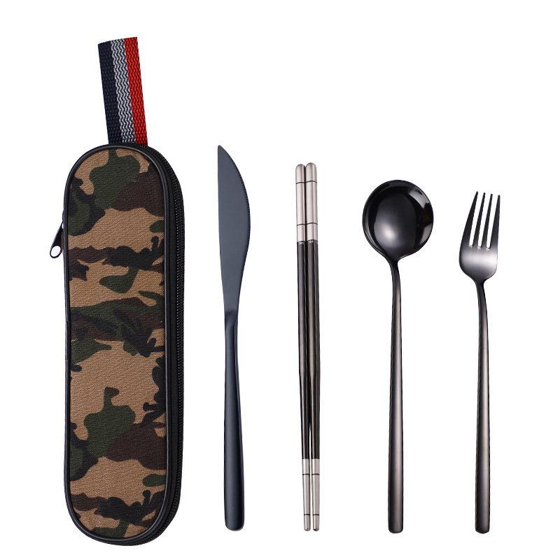 밀리터리 컬러 4 피스 블랙