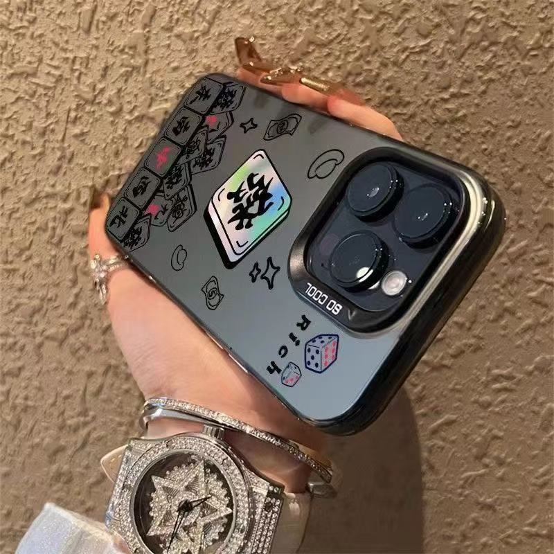 Fa Cai Mahjong para iPhone 16 funda para teléfono móvil Apple 15promax/14 anti-caída 13pro12 nuevo 11xr
