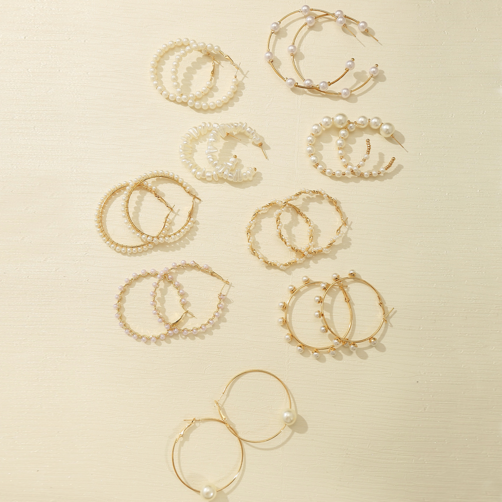 Einfacher Stil Geometrisch Gemischte Materialien Inlay Künstliche Perlen Ohrringe display picture 3