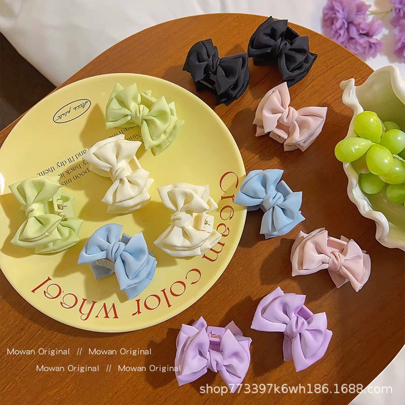 hair bow clip — милый краб-стиль клешенка для девочек, маленькая принцесса аксессуар для челки, многоцветный
