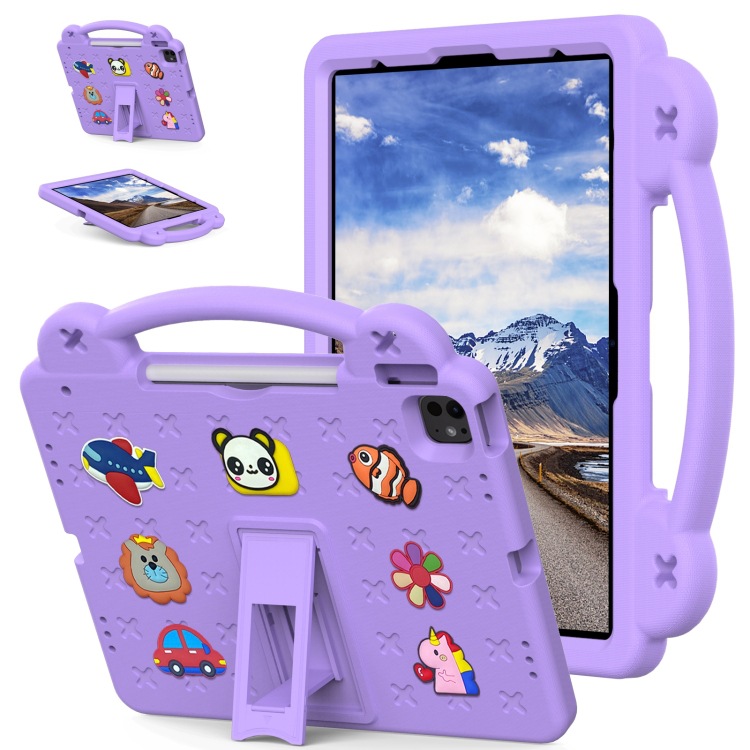 Bebé estilo oso EVA + PC niño caída funda de mano plana con soporte de escritorio